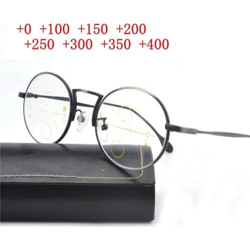 Anti blue round Progressive Reading Glasses women near Blue light blocking Multifocal glasses Bifocal Eyewear NX