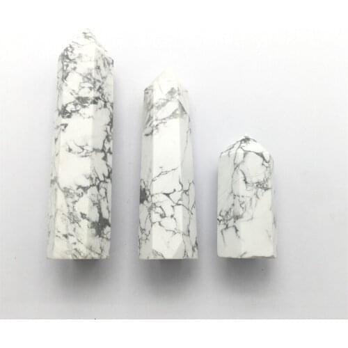 Wholesale Natural White Quartz Howlite Crystal Wand Points Healing Towers for sale