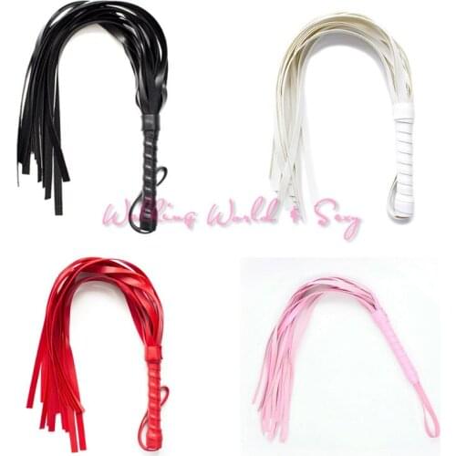 Lovely 45CM Leather Whip Fetish Restraint Bondage Lash Flogger Tails Sexy Toys For Couple Roleplay S M Adult Game Sex Products
