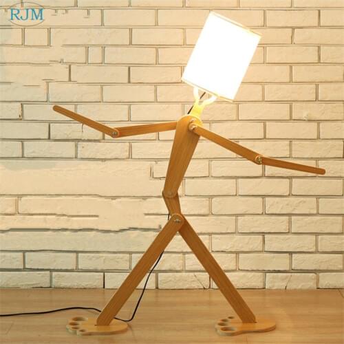 Modern Simple Creative Wooden Adjustable Floor Lamps for Bedroom Living Room Bedside Study Lighting Decor Fixtures