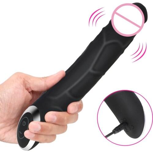 G-Spot Clitoral Stimulator Huge Black Penis Vaginal Massager Sex Toys for Women Anal Sex Toys 10 Speeds Big Dildo Vibrator
