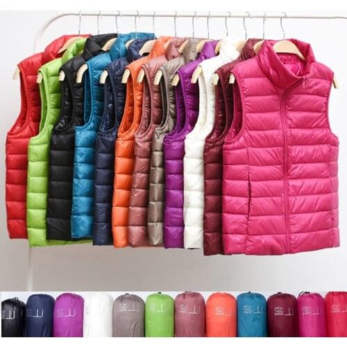 Ultralight Down Vest Women 2020 Autumn Winter New 90% White Duck Down Waistcoat Female Portable Sleeveless Warm Vest Coat