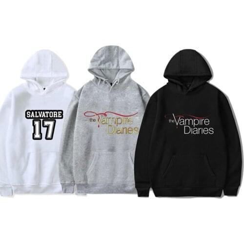 The Vampire Diaries Hoodies Funny Long Sleeve Women Autumn Loose Streetwear Casual Hip Hop Pullovers Sweatshirt Men Clothing