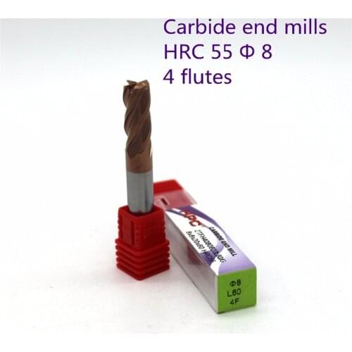 8*8*60 of 4 flutes flat end mill HRC55 carbide end milling tungsten knife CNC machine tool mills cutter