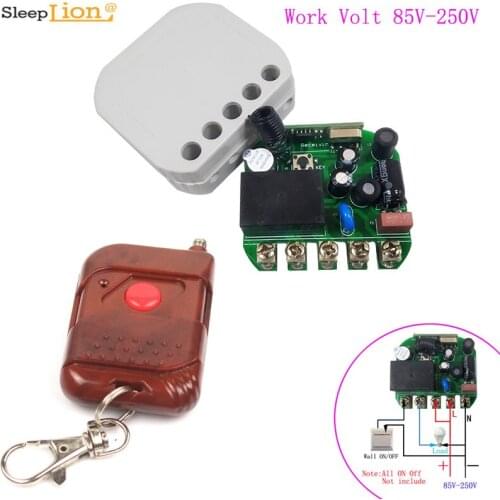 85-250V 220V 2 In 1 Wireless/Cord Control Switch Light Fan Pump Universal ON OFF 1/2 Remote Control And Receiver 433MHz
