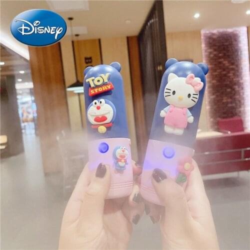 Disney cute cartoon heart-shaped spray humidification mini fan student dormitory silent and rechargeable