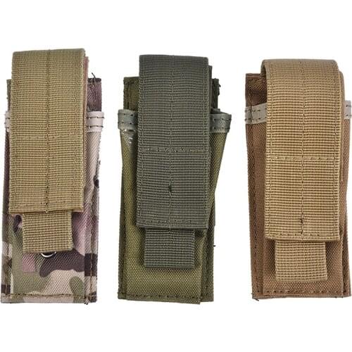Military Molle Pouch Tactical Single Pistol Magazine Pouch Knife Flashlight Sheath Airsoft Hunting Ammo Camo Bags