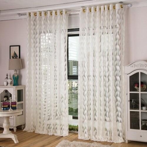 Jacquard Feather Sheer Curtains White 1 Panel Jinya Home Decor Elegant Window Screens for Kids Bedroom Door Living Room Drapes