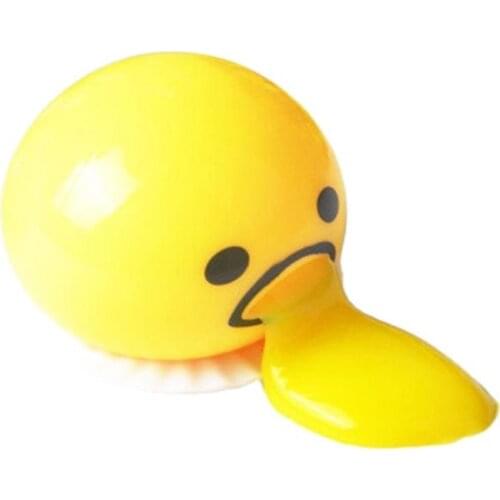 Egg Yolk Stop Stress Reliever Fun Gift Yellow Vomiting Lazy Egg Novelty Gag Joke Toy Ball Egg Squeeze Funny Toys