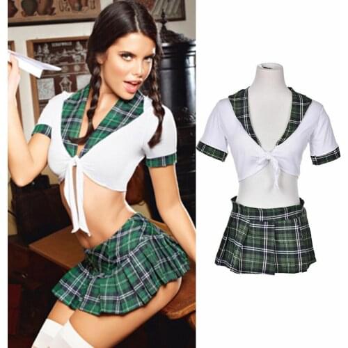Women Adult Sexy Lingerie Naughty Schoolgirl Role Play Cosplay Costume Plaid Uniform Outfit Erotic Sexy Costumes Sexy Underwear