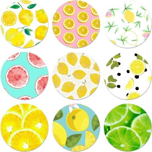 Lemon fruit flower Icons Pins Badge Decoration Brooches Metal Badges For Clothes Backpack Decoration 58mm