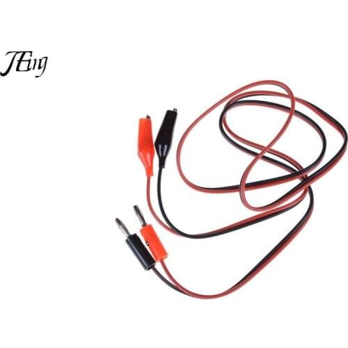 1 Pcs 1M Long Banana Plug Connector to Dual Tester Alligator Clip