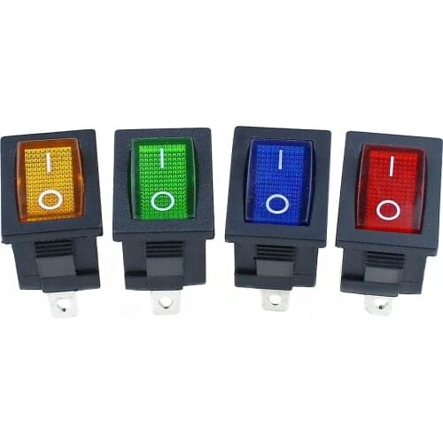 1PCS KCD1 Rocker Switch Power Switch 3Pin On-Off 6A/10A 250V/125V AC Red Yellow Green Blue black Button Switch