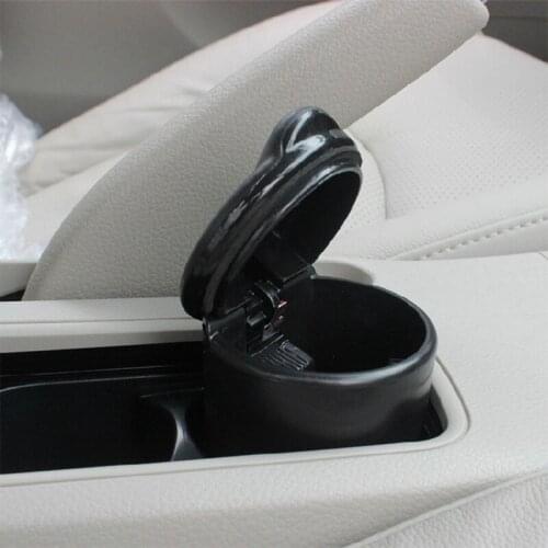 1PCS Car LED Ashtray Garbage Coin Storage Cup Container Universal Size With Lid B36B