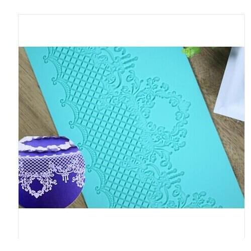 135mm*387mm*4mmFlower Pattern Silicone Mat Fondant Cake Decorating Tools Kitchen Silicone Lace Mold