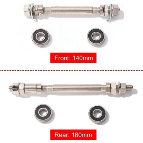 140mm 180mm Mountain Bike Front Rear Wheel Hub Axle with 2 Bearings MTB Bicycle Spindle Shift Shaft Lever Cycling Replacement