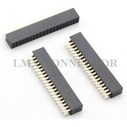 20PCS 1.27mm Female Pin Header Connector 2x20P Double Row Straight Needle Copper Gold Plated
