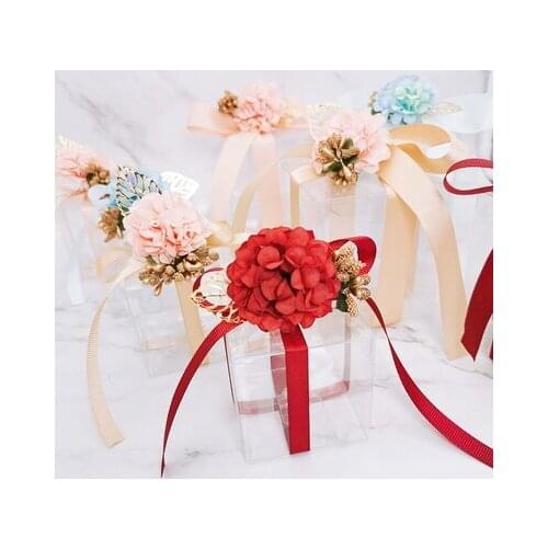 20pcs PVC Clear Transparent Candy Gift Box Birthday Wedding Favor Holder Chocolate Candy Boxes Event Sweet Candy Bags /Jewelry