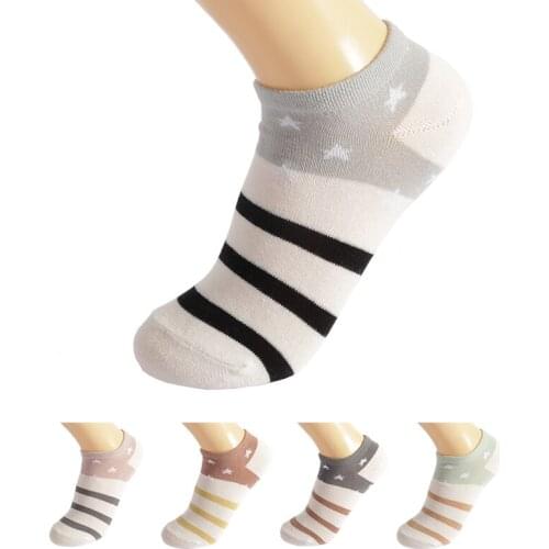 2021 Purple Stripe Series Women Socks 5pairs/lot Elegant Short Socks Ins Fashion Invisible Boat Socks for Spring