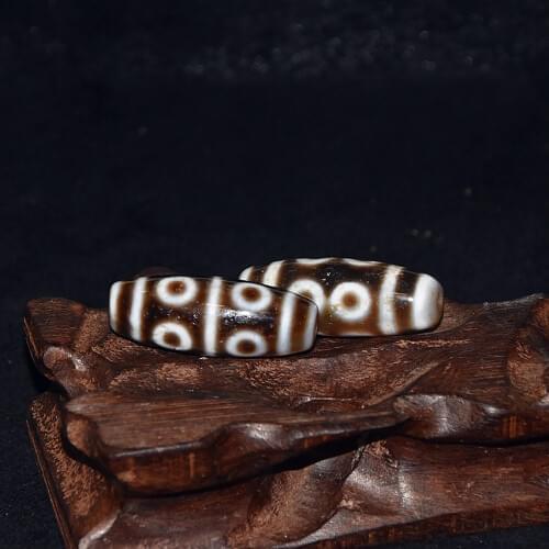 210108 Tibet 8 eyes Dzi Beads 14*37mm Old Black/White Agate Stone Men&Women Amulet Jewelry DIY Free Shipping