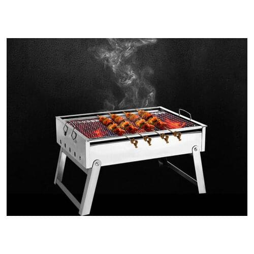38*29cm thick stainless steel barbecue grill portable folding barbecue grill household camping family party BBQ tool