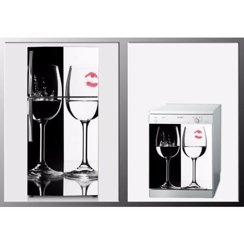 3D Wine Glasses SelfAdhesive Refrigerator Dishwasher Door Sticker Wallpaper wall sticker Kitchen wallpaper Poster
