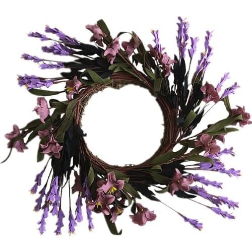 50cm Artificial PE Wild Chrysanthemum Shrimp Flower Twig Wreath Spring Door Decoration