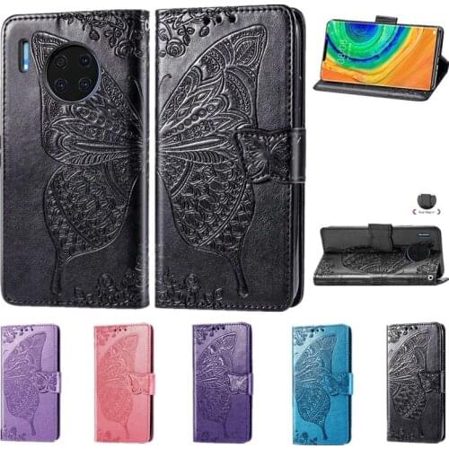 3D Butterfly Leather Case For Huawei P20 Lite Mate 30 Pro Nova 4 5T 5i 5 Y9S Flip Book Cover For Honor 9X 20 V20 20S 8S 7S 10i