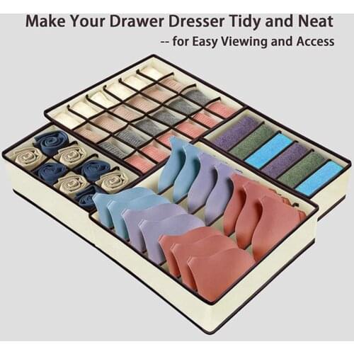 Underwear Storage Organizer For Clothes Separated Socks Shorts Bra Storage Boxs Dormitory Closet Organizer Drawer Washable #TG
