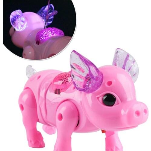 Electric Walking Singing Musical Light Pig Toy with Leash Interactive Kids Toy