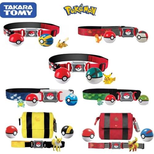 TAKARA TOMY Pokemon Go Game Charizard Pikachu Figurine Pokemon Clip N GO Carry Poke Ball Belt Set PVC Action Figure Toys Anime