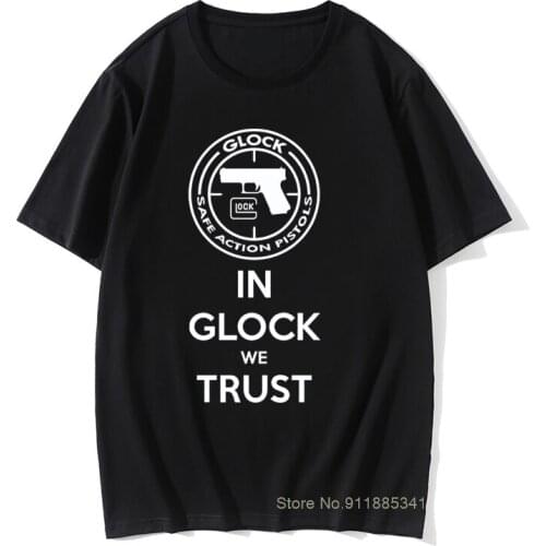 Glock Handgun USA Logo T Shirt Men Tops Tees Casual Short Sleeve Round Neck Cotton T-Shirt Summer Tops Tee Camisetas Hombre