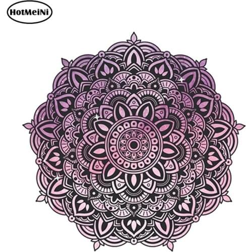 HotMeiNi 13cm x 13cm Watercolor Mandala Car Sticker Boho Decal Vinyl Reflective Car Styling Waterproof Window Accessories