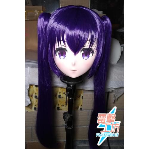 KM9186) Handmade Female Sweet Girl Resin Crossdress Outfit Cosplay Japanese Animegao Role Play Kigurumi Mask