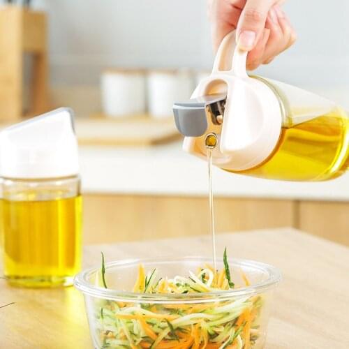 300/600/630ML Kitchen Glass Oil Bottle Dispenser Automatic Opening Closing Bottles For Oil And Vinegar Honey Olive Oil Container
