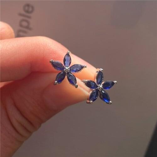 Cute Female Small Star Stud Earrings Charm Silver Color Jewelry Earrings Dainty Rainbow Zircon Stone Wedding Earrings For Women