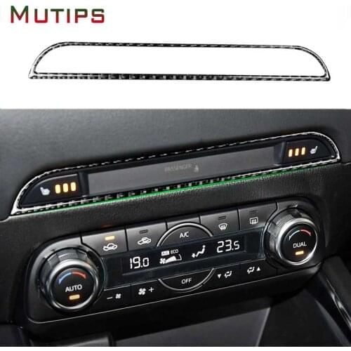 Mutips Car Center Central Console Panel Frame Cover Carbon Fiber Sticker Accessories Decoration For Mazda CX5 CX-5 2017 2018