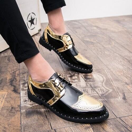 Mens Pointed Toe Shoes, Trendy Hair Stylist, Bright Leather Mens Shoes, British Brogues Shoes, Increased Leather Shoes for Men