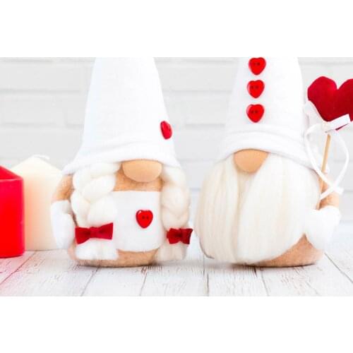 New Design 2pcs Cute Bedroom Little Valentines Day Plush Doll Desktop Gift Living Room Decorations Gift Home Decoration