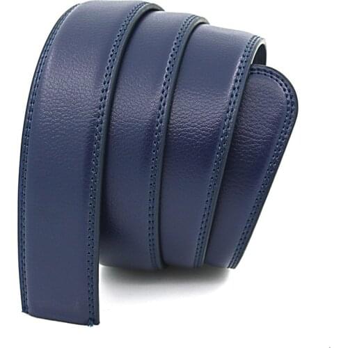 3.0CM 3.5CM Mens Solid Leather Belts Without Buckles High Quality Genuine Cow Leather Belt Man Without Buckle Automatic