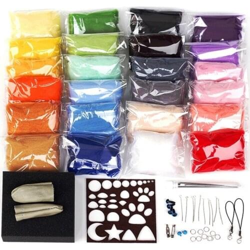 Needle Felting Kits for Beginner 120g (24 Color x 5g) with Enough Accessories, Paper Instruction, Video Tutorial for Basic Skill