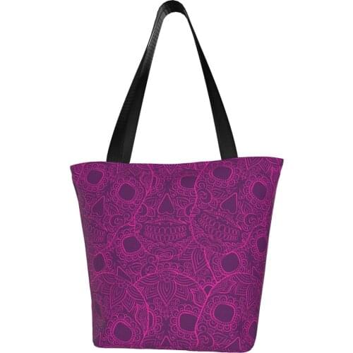 Mexican Skull Shopping Bag Aesthetic Cloth Outdoor Handbag Female Fashion Bags