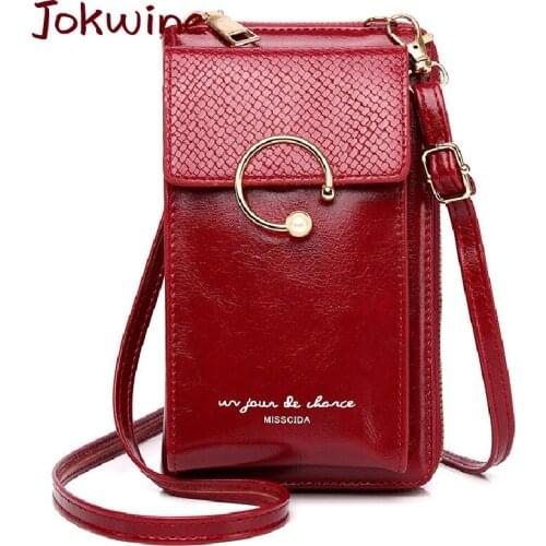 Pearl Geometric Crossbody Phone Bag for Women Brand Designer Pu Leather Female Small Messenger Shoulder Purses Card Holder New
