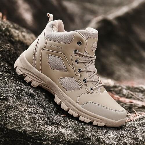 Size Big 39-49 Outdoor Hunting Boots Men Hi-top Hiking Trekking Shoes for Men Breathable Non-slip Sports Climb Rock Sneakers Man