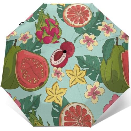 Tropical Fruits Pattern Windproof Automatic Folding Inverted Umbrella Portable Paraguas for Man Woman