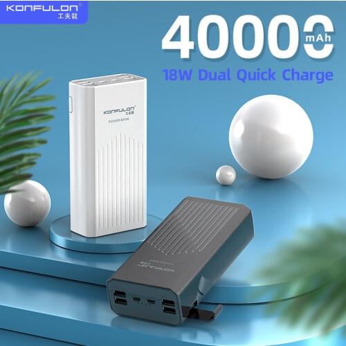 Power Bank 40000mah18WQC 3.0 20W PDTwo-Way Quick Charge Bank Power12V Powerbank For Laptop/Notebook Power Bank For IPhone 12