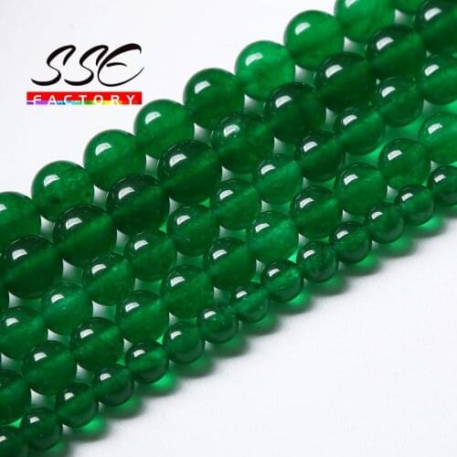 Green Peridot Jades Beads Natural Stone Round Loose Bead For Jewelry Making DIY Bracelet Accessories 4 6 8 10 12 14mm 15" Inches
