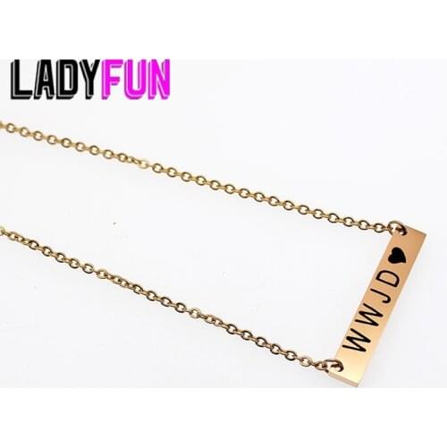 WWJD What Would Jesus Do Necklace Stainless Steel Jesus Gifts Necklaces High Polish Mirror Jewelry Charm 10pcs