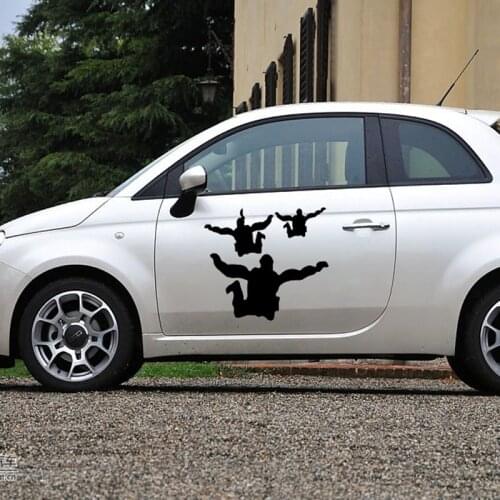 2 X Thrilling Novel Parachuting People Madman Sophisticated Air Show Car Stickers for Truck SUV Door Vinyl Decal car styling