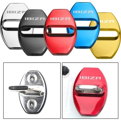 4PCS Carbon fiber pattern Car Door Lock Cover Excellent Auto Case For Seat ibiza leon cupra Altea Alhambra Car Styling
